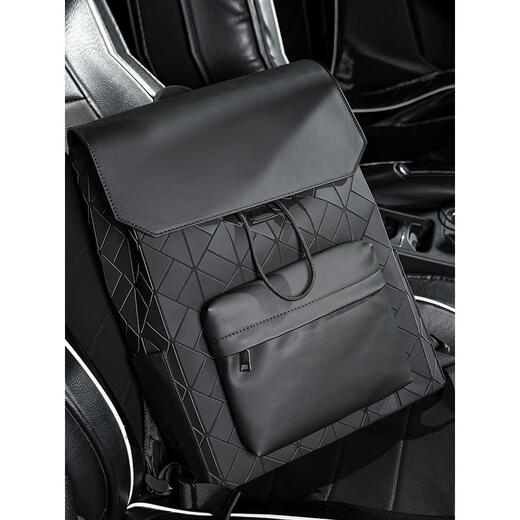 Rsuzz Trendy Marke Mode Mode großer Kapazität Rucksack Männer Leichtes Rucksack lässig Geometrische Diamant -Männer -Rucksack Rsu677 Schwarz