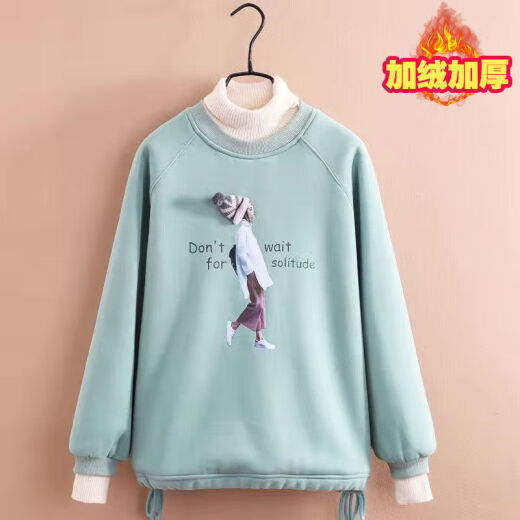 Haolia children's clothing girls' sweatshirt children's velvet thickened 2021 new autumn and winter outer wear long-sleeved medium and large children's girl pullover 2122 cartoon sweatshirt pink velvet 150 suitable for height 138-148 cm