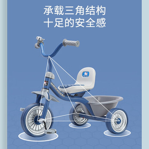 Babyjianle children's tricycle 2-6 years old baby tricycle bicycle anti-rollover children's bicycle with bucket red