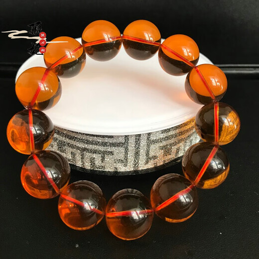 Dingfei Myanmar Amber 18mm Water Purifying Blood Black Tea Bracelet Men Women Domineering Amber Beeswax Picture Color