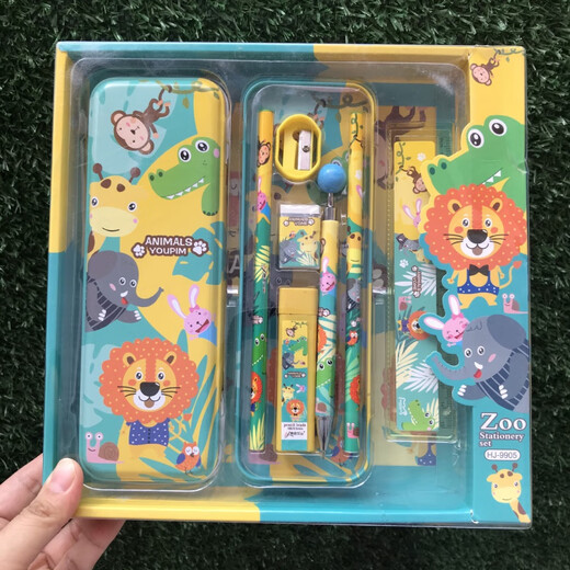 艺馨维尼六一儿童节礼品小学生文具套装学习用品笔盒铅笔套装幼儿园生日礼物奖品 9905 海豚