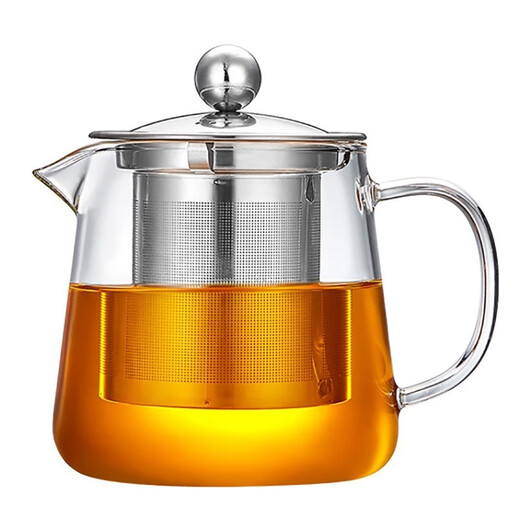 Teapot glass teapot teapot thickened high temperature resistant teapot large teapot kungfu tea set stainless steel inner tank with filter teapot with handle large capacity teapot teapot 750ml