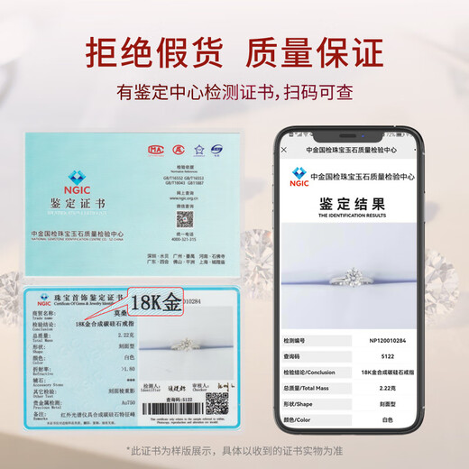 Dai Enyu romantic love six-claw Pt950 American moissanite diamond ring for women 2 1 carat white gold group setting wedding ring D color Pt950 platinum 50 points