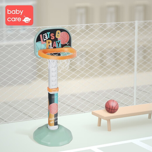 babycare children's basketball stand indoor home liftable basketball frame baby ball toy shooting stand outdoor sports toy matt green (free pump + small basketball)