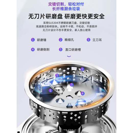 Honeywell kitchen waste disposer kitchen household 920W high-power food waste shredder H7 HW-AUp750-VI