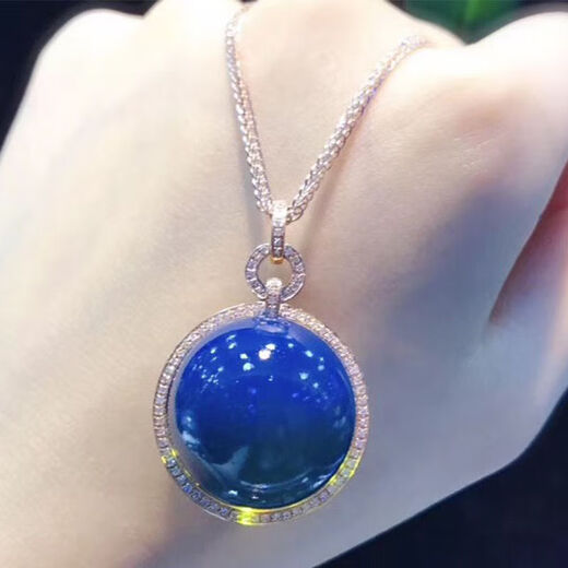 Time-dry Dominican blue amber pendant, pure water, high blue, no impurities, blue amber necklace, clavicle chain, 16mm large particle amber beeswax 16mm 1 piece