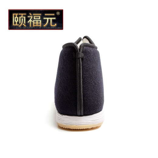 Yifu Old Beijing Cloth Shoes Men's Autumn and Winter Handmade Mille Layer Sole Cotton Shoes High-top Middle-aged and Elderly Dad's Shoes Traditional Elderly Shoes Plus Velvet Plush Style (If the size is too small, you can choose a larger size) 42