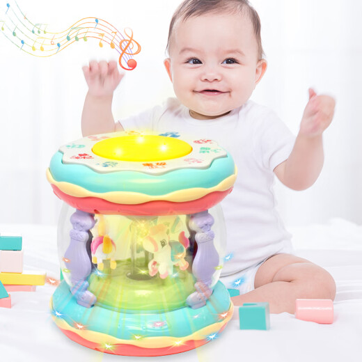 Ozhijia baby toys, baby early education, multi-functional hand drum, children's toys, rechargeable music carousel drum