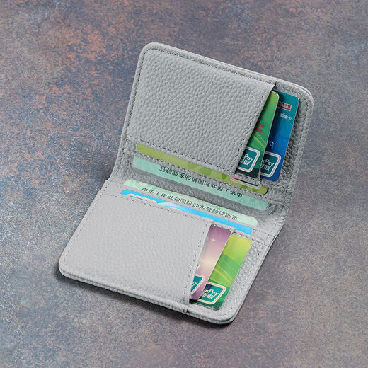 Jingjia Card Bag Herren-Ultra-dünner einfacher Kartenbeutel Frauen Multi-Card-Kartenkartenkarten Hülle Anti-Demagnetisierung kleiner Karten-Clip-Führerschein Lederhülle Hellblau tragbare Kartenbeutel