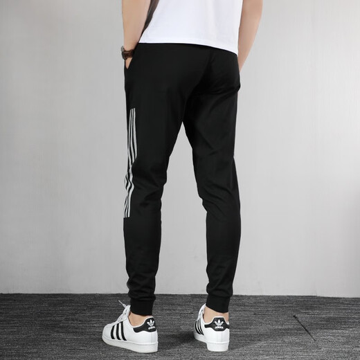 阿迪达斯 （adidas）男裤秋季新款透气跑步训练裤子休闲裤小脚裤运动裤长裤卫裤DQ3076 FK9930/薄款透气 XL