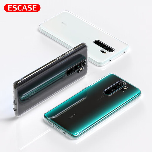 ESCASE Redmi Note8pro mobile phone case/protection case Xiaomi anti-fall full-cover soft shell silicone (with lanyard hole) simple protective case transparent