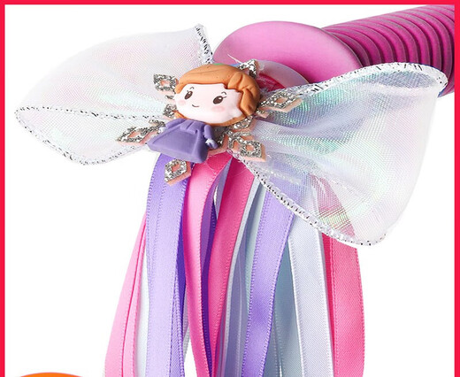 OEING children's Elsa ice and snow girl stroller tassel ribbon streamer decoration bicycle scooter handle tassel cloth strip Elsa ribbon handle needs to have a hole to install