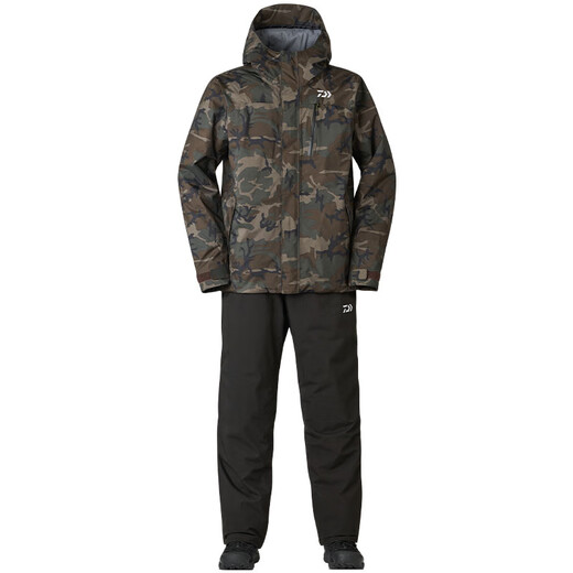 DAIWA 24 Autumn and Winter DW-3524 Winter Rainproof Suit Outdoor Leisure Fishing Raincoat Fishing Suit Black Top/Black Pants L