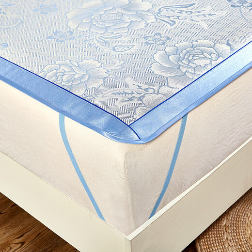 Youyi Shang classic jacquard ice silk mat three-piece set foldable blue 180*198cm Youyi Shang classic jacquard ice silk mat three-piece set foldable blue 180*198cm