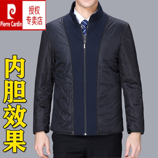 Pier Cardin mit mittlerer Länge Windbrecher Herbst und Winterstand Halsband mittleren Alters und ältere Menschen abnehmen innere Liner-Schicht verdickt losen Schicht Dunkelblau 2xl 185