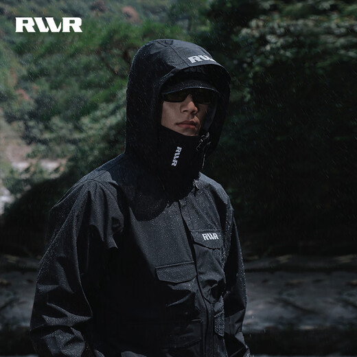 RVVR24 Hard Shell Jacket Black Warrior III Windproof, Rainproof, Waterproof and Breathable Outdoor Fishing Lure Fishing Suit Deep Space Black-Dark Warrior II L