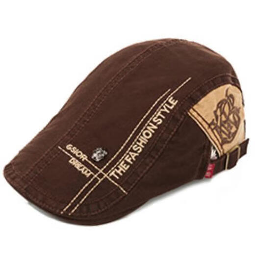 Three green caps, fashionable and versatile berets, trendy men's sun visors, British progressive hats, brown 1