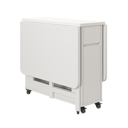 Zhiguang Solid Wood Folding Dining Table Small Household Dining Table and Chair Set Simple Modern 6-Person Movable Folding Table Warm White GF686-C Single Table 1.4m