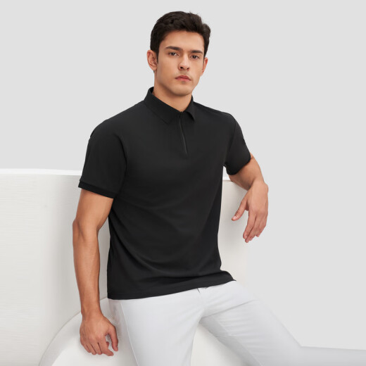 迪桑特（DESCENTE） DUALIS系列 都市通勤 男士 短袖POLO衫 BK-BLACK M (170/92A)