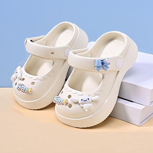 G.DUCKKIDS little yellow duck children's hole shoes for girls 2025 summer new style princess little girl sandals parent-child adult anti-slip white 24 size 25 (170mm)