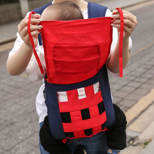 Lebert 12345 Jahre altes Baby vier Klallen Schultergurt vorne und hinten vier Jahreszeiten Universal Baby traditionelles Turban Leichtes O-förmige Beine verhindern Beine Kinder, das praktische Baby-Rücken-Artefakt Royal Blue (1-3 Jahre alt mit Kopfschutz) verhindern