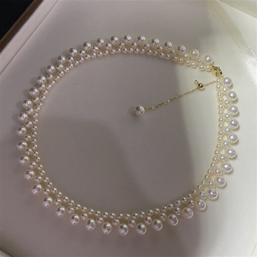 Xuanxian Freshwater Pearl Necklace Braided Necklace Collarbone Chain French Hepburn Round Pearl 45cm