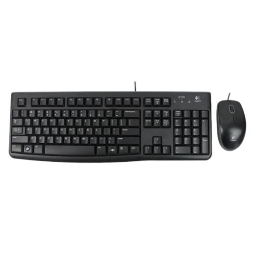 Logitech MK120(MK121P)/MK200 Keyboard and Mouse Set Wired Keyboard and Mouse Set Commercial Office Keyboard and Mouse Set Computer Keyboard USB Plug and Play Full Size MK120 Black