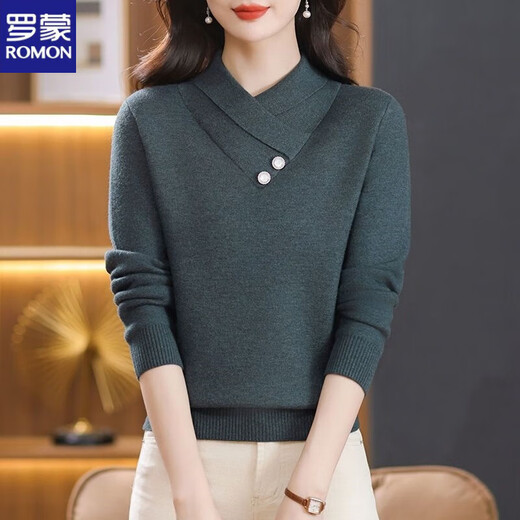 Lomon woolen sweater for young mothers in autumn and winter new style thickened sweater for women, fashionable, loose and slim, warm, apricot color 2XL (recommended 120-130Jin Jin equals 0.5kg)