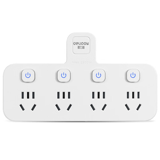 Delipow power strip, one-to-four multi-function socket, sub-control switch/socket converter/power strip/wireless plug