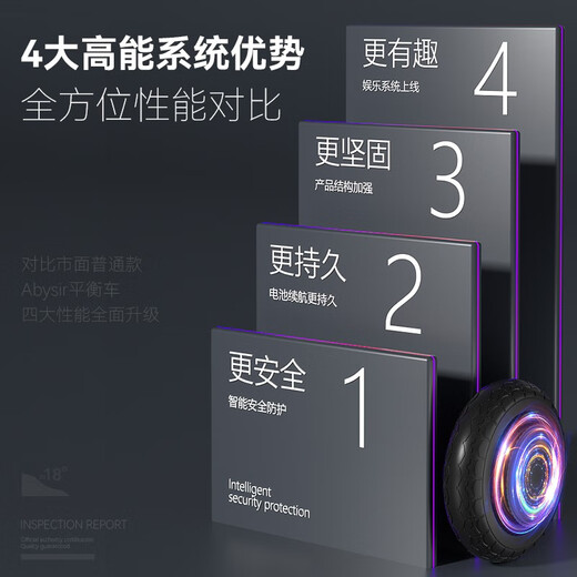 Babysir balance car children's two-wheeled electric parallel car for 3-6-12 years old, adult off-road intelligent self-balancing somatosensory car, high-end lightning wheel + four-dimensional light + Bluetooth