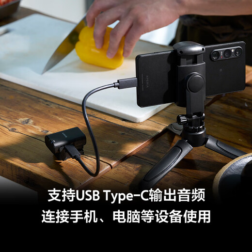 索尼（SONY）ECM-S1 无线直播桌面麦克风 数字音频/可无线连接相机/三种收音模式/支持USB Type-C输出音频