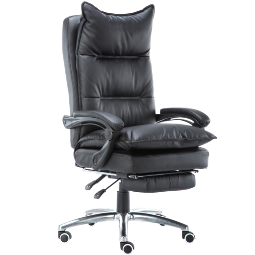 Study boss chair, leather office reclining massage computer chair, home swivel chair, gaming chair, female anchor chair, cowhide, seven-point massage, footrest, color notes, aluminum alloy feet, rotating lifting armrests