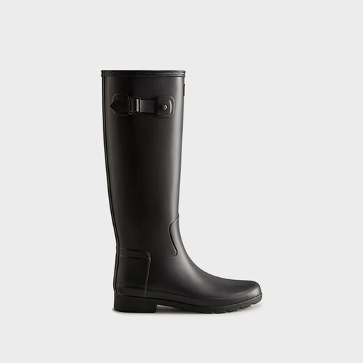 HUNTER modified leg shape, outdoor camping women's shoes Refined waterproof anti-slip high boots, high boots, internet celebrity women's boots, black BLK/matte 38