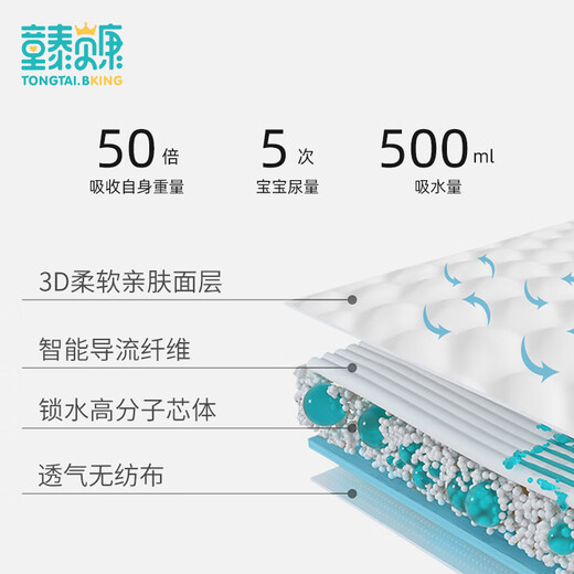 童泰贝康 超薄纸尿裤 婴儿新生儿干爽透气尿布湿 柔软瞬吸尿不湿 M码 (6-11Kg) 36片