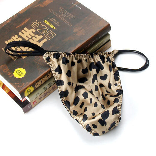 Tang Jingsi Silk Low Waist Men's Underwear Personalized Trendy Thong Mulberry Silk Stretch Sexy Double T-Pants U Protruding Bag Red L