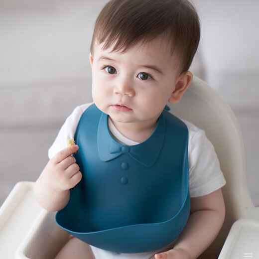 Wang October children's rice bag eating bib bib baby waterproof smock baby saliva bib child feeding rice bag large size matcha green [1 pack]