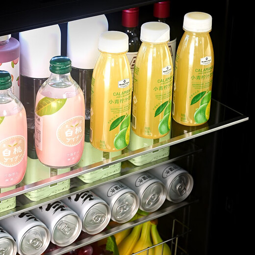 PULADI Seamless Embedded Red Wine Cabinet Constant Temperature Wine Cabinet Embedded Hidden Compressor Wine Tea Refrigerator Touch Open Door Touch Open Door BM-100T Single Temperature Ice Bar 95L