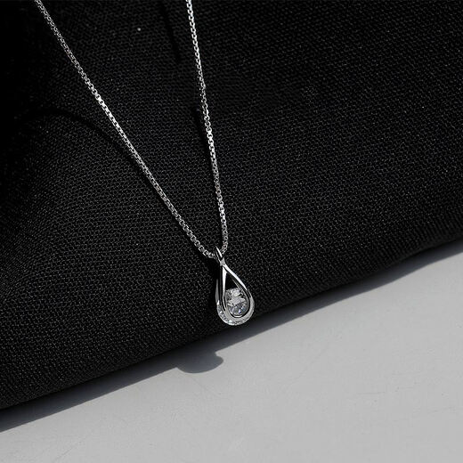 CHOMEL KINSEY sterling silver water drop necklace for women, small design, daily commuting style, high-end clavicle chain, birthday gift for women, zircon water drop necklace - whole body S925 silver