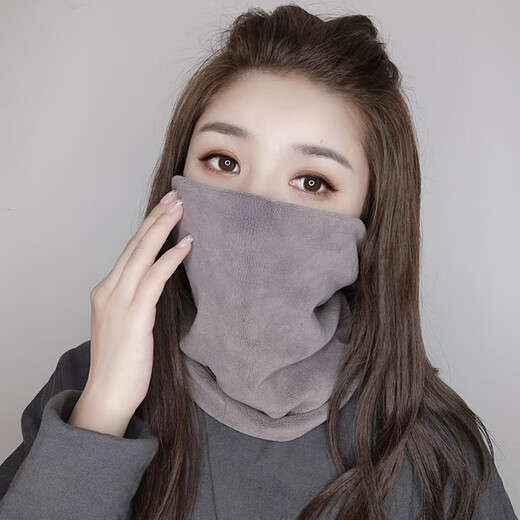 美伦玫新款秋冬季围脖女士百搭加厚保暖套头脖套户外骑行防寒护颈面罩男 3889白色 均码