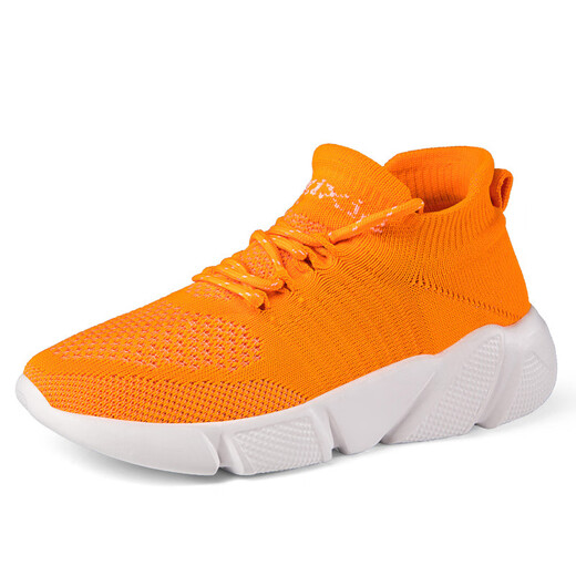 Dianou 2025 Neue lässige Single -Schuhe Großgröße Weiche Sohle atmungsaktive Sportschuhe Vielseitige Top -Sockenschuhe LLN 7027 Fisch Seide All Black 37