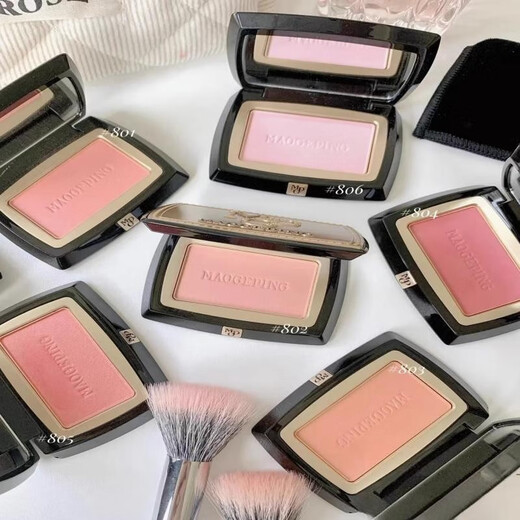 
MaoGEPING BEAUTY soft gauze blush sample packed 806/802/803 Pure early cherry cinnamon peach expanding color 818 nude pink peach [0.3g] send brush