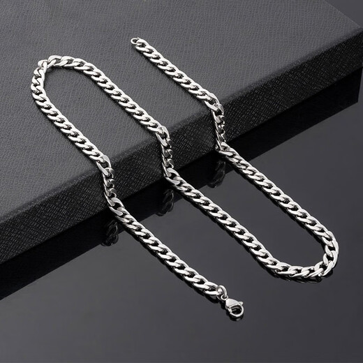 Qi Xiaomi titanium steel Cuban necklace men's Korean style trendy hip-hop men's clavicle chain European and American domineering men and women versatile gift for boyfriend