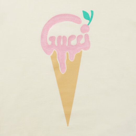 GUCCI 古驰 女童儿童Gucci印花圆领短袖T恤 白色 718008 XJE39 9756 M 5/5岁/112c