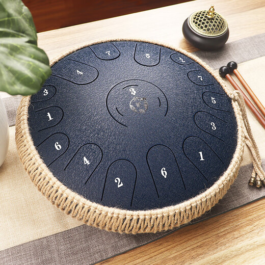 
Assas Ethereal Drum 15 Tone 14 Inch Titanium Steel Adult Steel Tongue Drum Gift Percussion Instrument-Ruyi Navy Blue