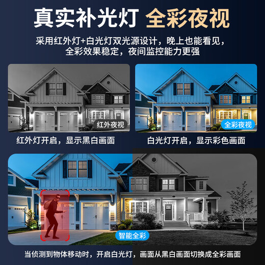 
Konka Konka monitor 360 degree no dead angle with night vision connection Wifi household wireless surveillance camera rural outdoor high definition mobile phone remote panoramic rotation outdoor waterproof