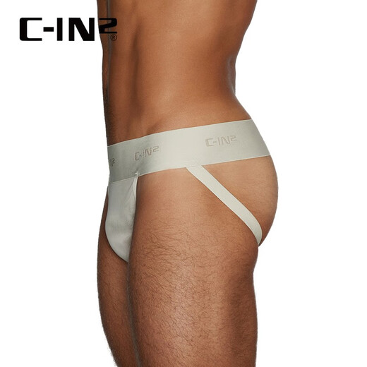 C-IN2 new men's thong mesh elastic hip lifting U-convex low-waist sexy double thong for men 5725FA red 608- 1 pair M suitable for 2'4-2'5 waist (31-33 size)