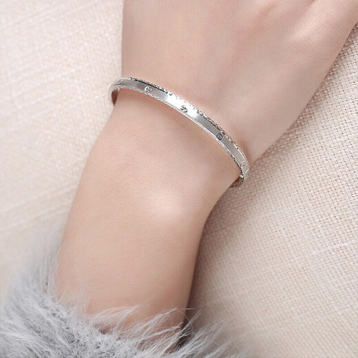 Xizhao Jewelry Platinum Diamond Bracelet PT950 Platinum Bracelet Women's Snap Gear Rice-shaped Flower Bracelet 10.36g Circle No. 55 Shipped in 1-10 working days