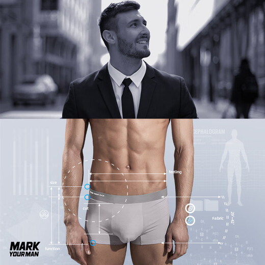 MARK YOUR MAN Men's Underwear Gift Box Modal markless breathable antibacterial comfort boxer pants for boyfriend gift Dark blue-purple Gift Box 2 pieces XL Weight 120-140Jin [Jin equals 0.5 kg]