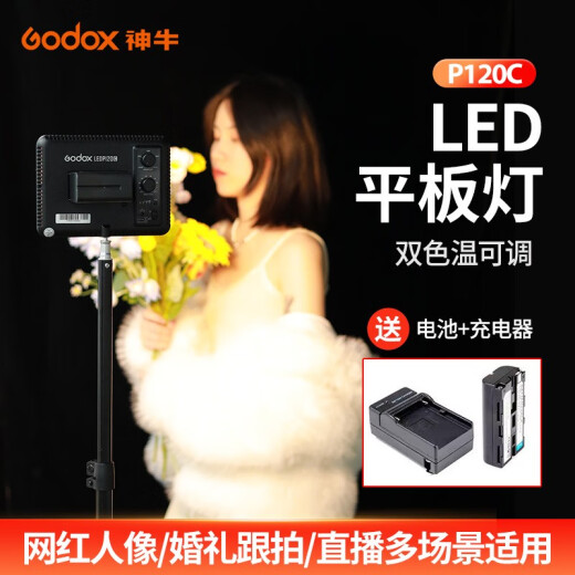 Godox p120c photography light led fill light portable SLR camera video lighting light film and television photography wedding always bright light hot purchase - P120C [free 6600 mAh battery]