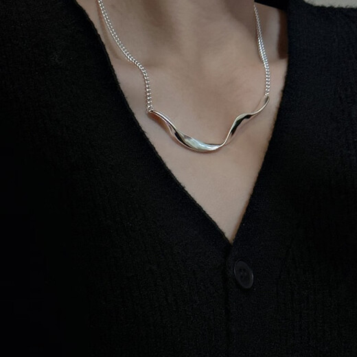 S925 sterling silver Korean style niche design heavy industry necklace Korean style fashion Korean big wave clavicle chain wholesale 24TL12 925 silver